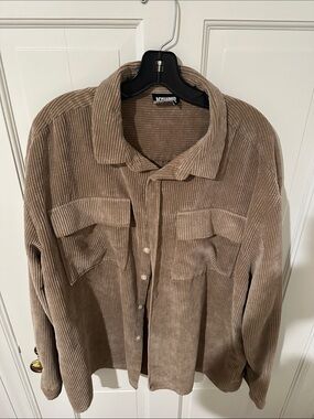 Reclaimed Vintage Brown Corduroy Button-Down Shirt